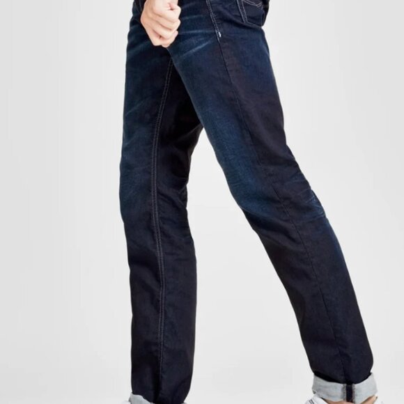 Jack & Jones Mens Original Mike Comfort Fit Slim Leg Denim Jeans Dark Blue 36-32 - Picture 4 of 11